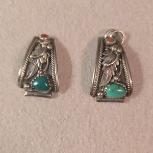 Silver and Turquoise Watch Tips, Need Repair On Tip 3/4"